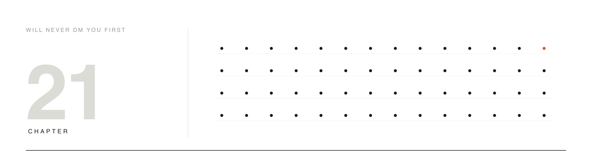 Layered rows of dots stacked on ruled lines, one corner in accent — the web3 identity stack.